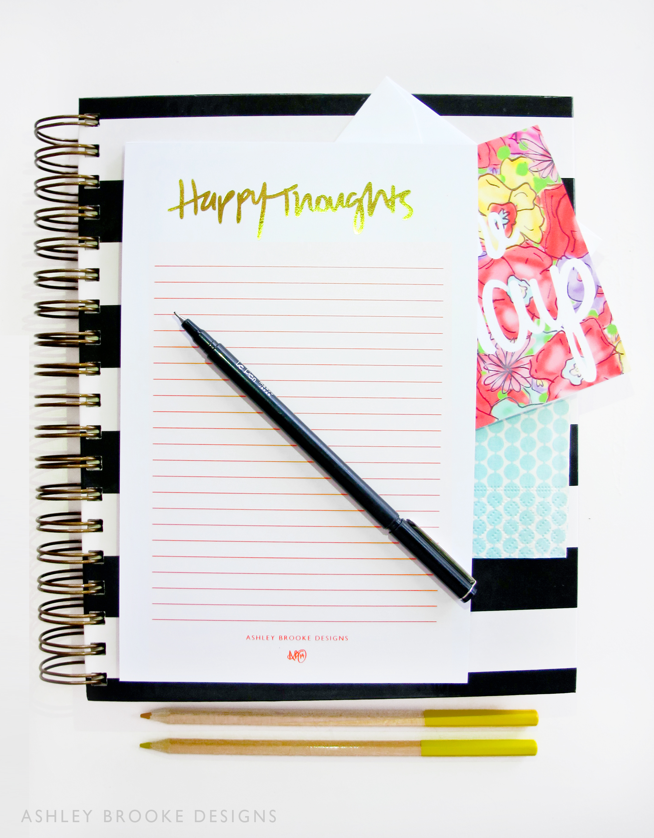 Happy Thoughts Notepad via Ashley Brooke Designs